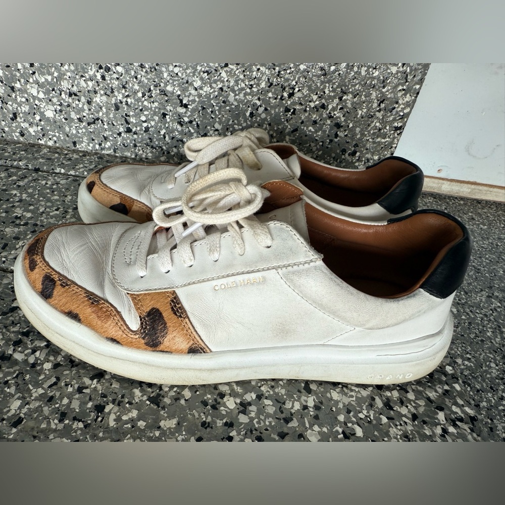 Cole Haan Women's White and Brown Sneakers - Picture 3 of 10